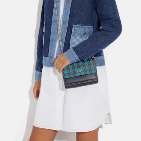 NWT Coach Mini Klare Crossbody. Houndstooth Print - Picture 2 of 14